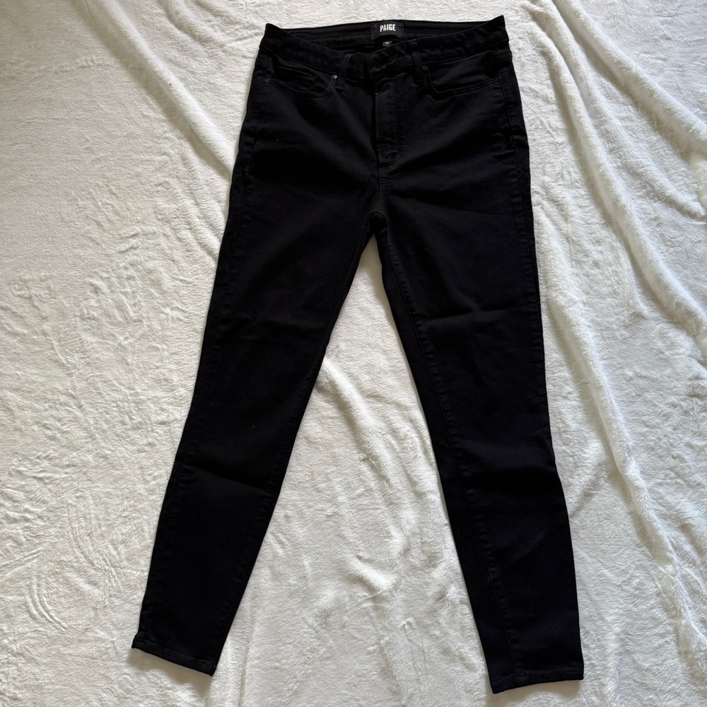NWOT PAIGE High Rise Muse Jet Black Skinny Jeans